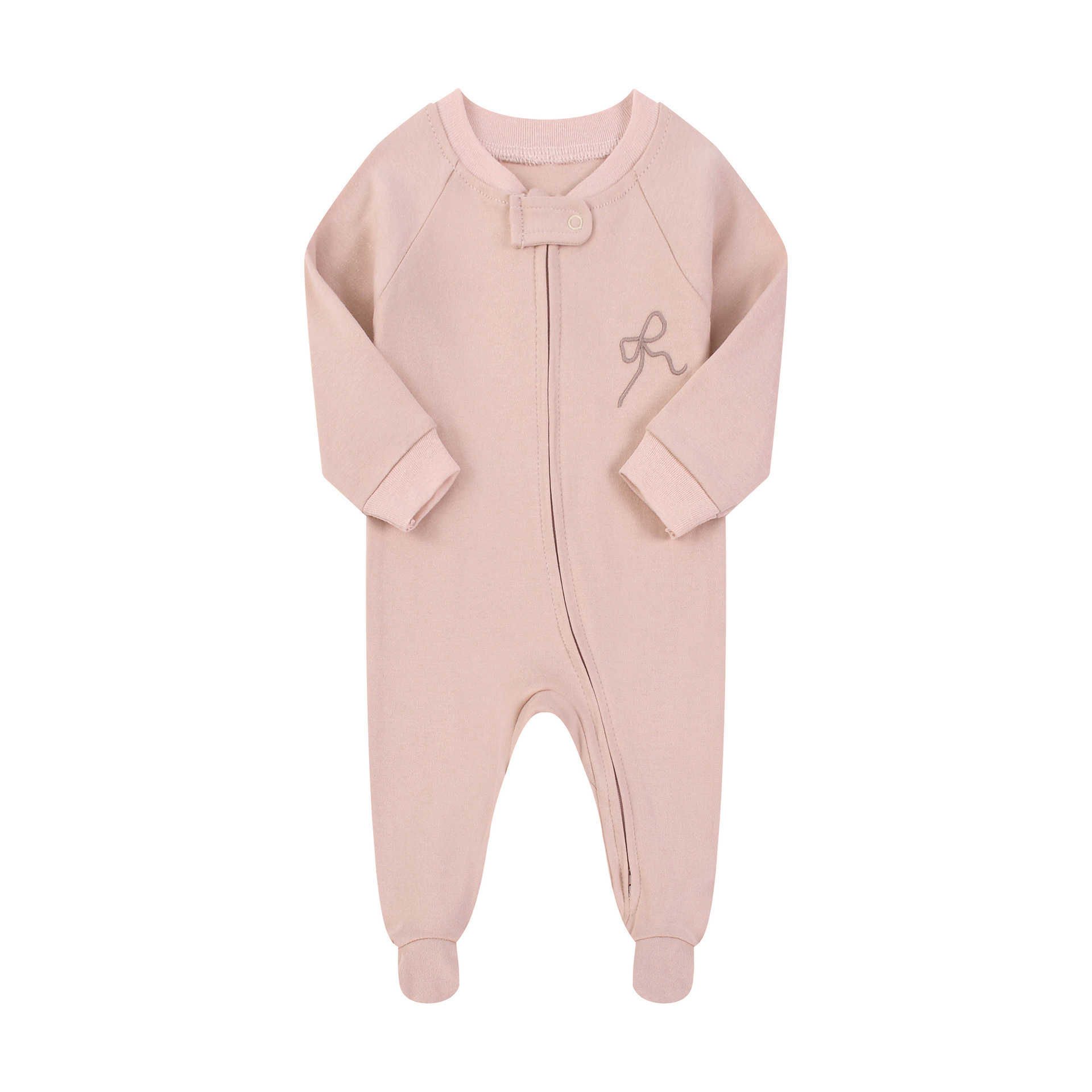 Cotton Baby Onesies Zipper - ชุดบอดี้สูทเด็กอ่อนแขนยาว Somenie สำหรับฤดูใบไม้ผลิและฤดูใบไม้ร่วง ผลิตจากผ้าฝ้ายบริสุทธิ์เกรด A พร้อมซิปสองทาง