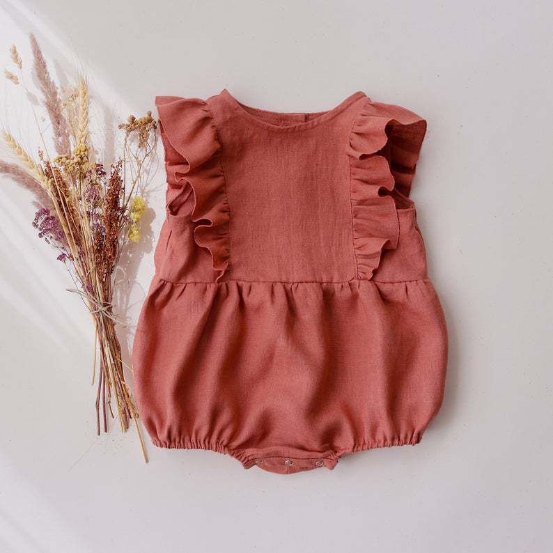 ฤดูร้อนทารกแรกเกิดทารกเด็กทารก - Baby Summer Linen Sleeveless Jumpsuit บทวิจารณ์และราคา