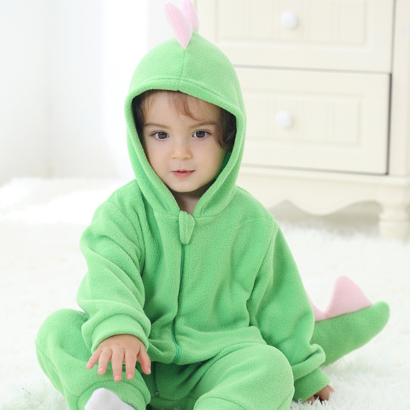 ชุดรอมเปอร์ไดโนเสาร์สีเขียวสำห - Cotton Baby Onesies Zipper บทวิจารณ์และราคา