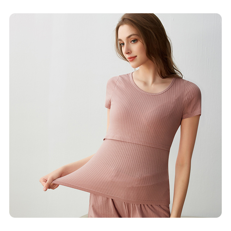 ฤดูร้อนนุ่มเรยอน Pjs ชุดนอนยกข - Maternity Wear บทวิจารณ์และราคา
