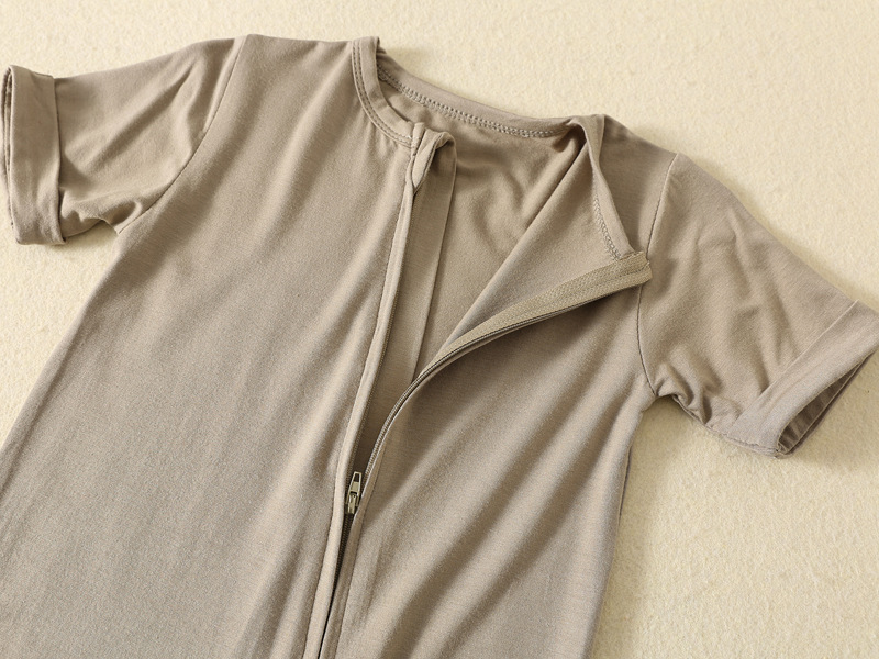 ชุดหมีเด็กทอจากใยไผ่สไตล์อินสต - Cotton Baby Onesies Zipper บทวิจารณ์และราคา