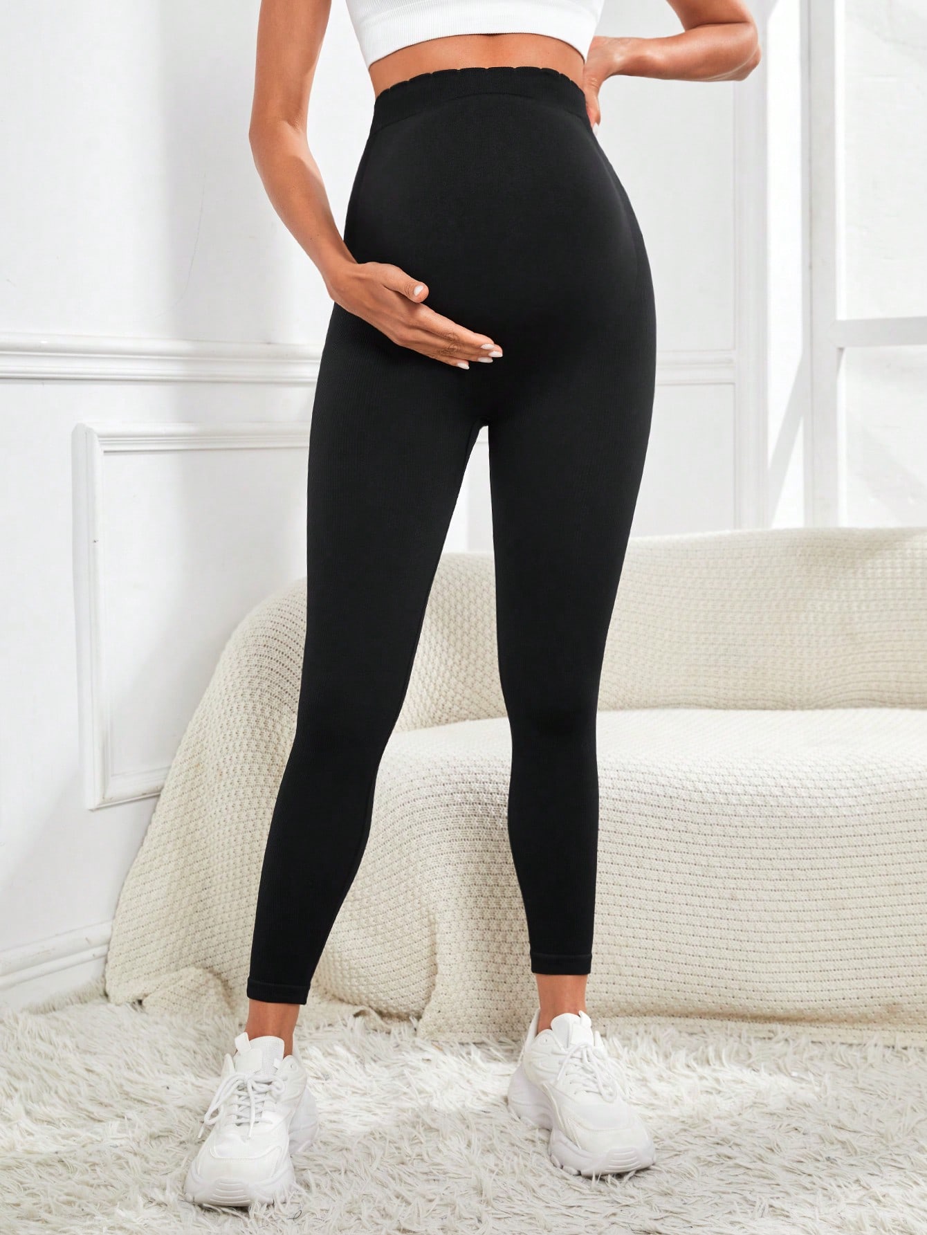 สตรีคลอดบุตรเลกกิ้งเหนือท้องกา - Maternity Wear บทวิจารณ์และราคา