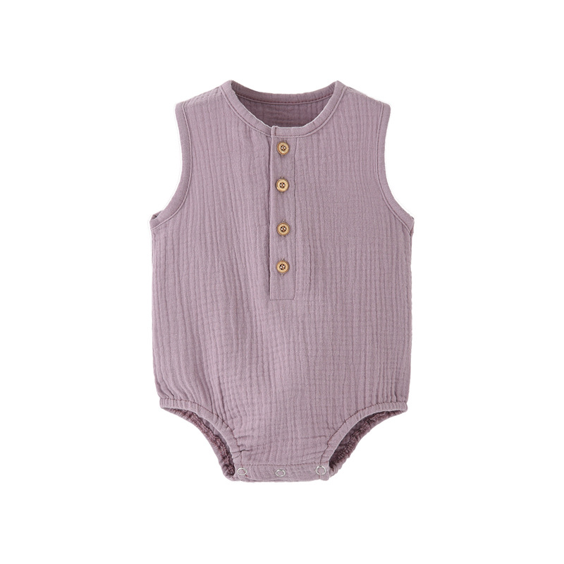 ชุดบอดี้สูทเด็กแรกเกิด ผ้าฝ้าย - Baby Summer Linen Sleeveless Jumpsuit บทวิจารณ์และราคา